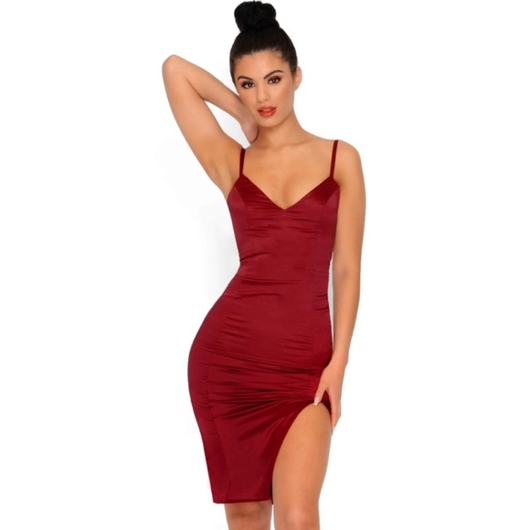 oh polly burgundy dress